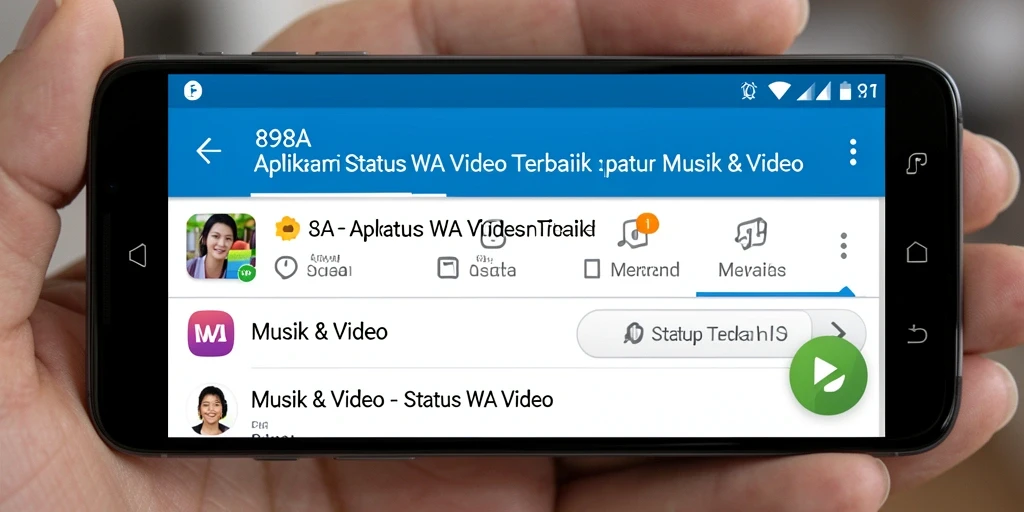 Tampilan antarmuka aplikasi 898A siap digunakan untuk status WA Video.
