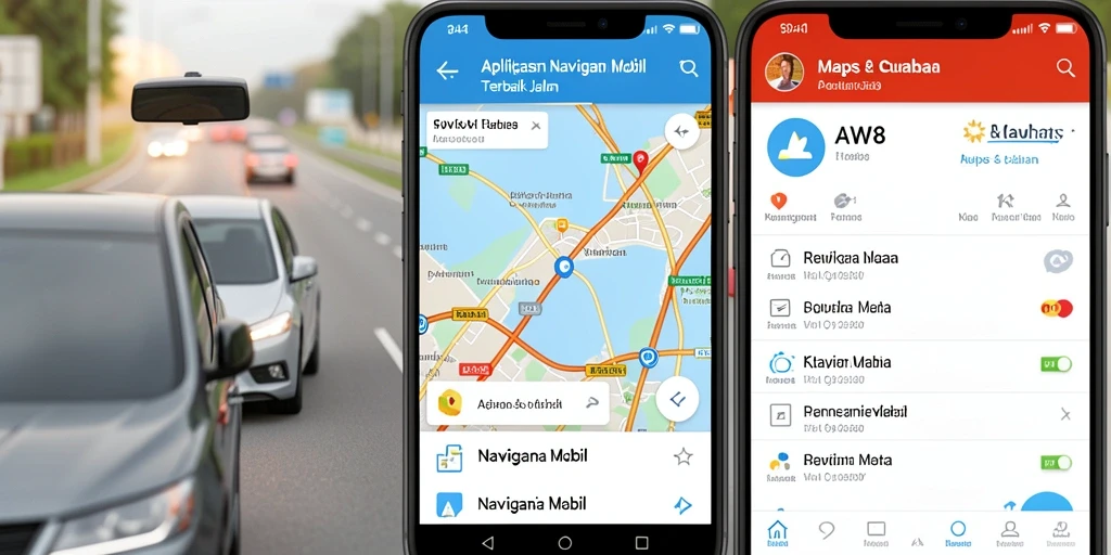 Tampilan antarmuka AW8 yang intuitif dan informatif untuk navigasi mobil.