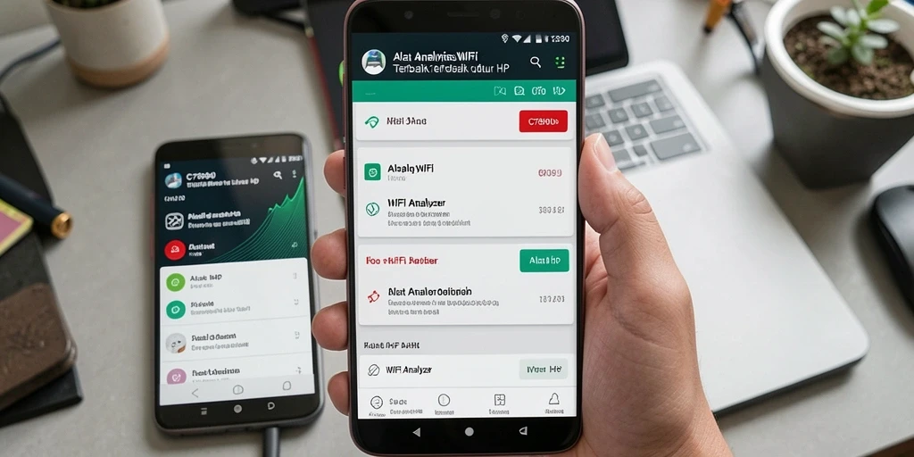 Tampilan antarmuka C7890 yang menampilkan analisis jaringan WiFi.