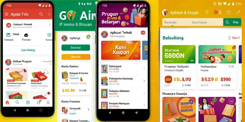 Tampilan antarmuka F08 menampilkan berbagai promo dan kupon menarik.