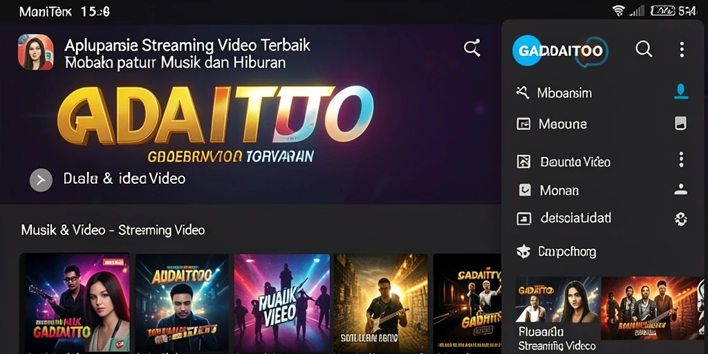 Antarmuka aplikasi GADAITOTO untuk Streaming Video yang menarik dan mudah digunakan.