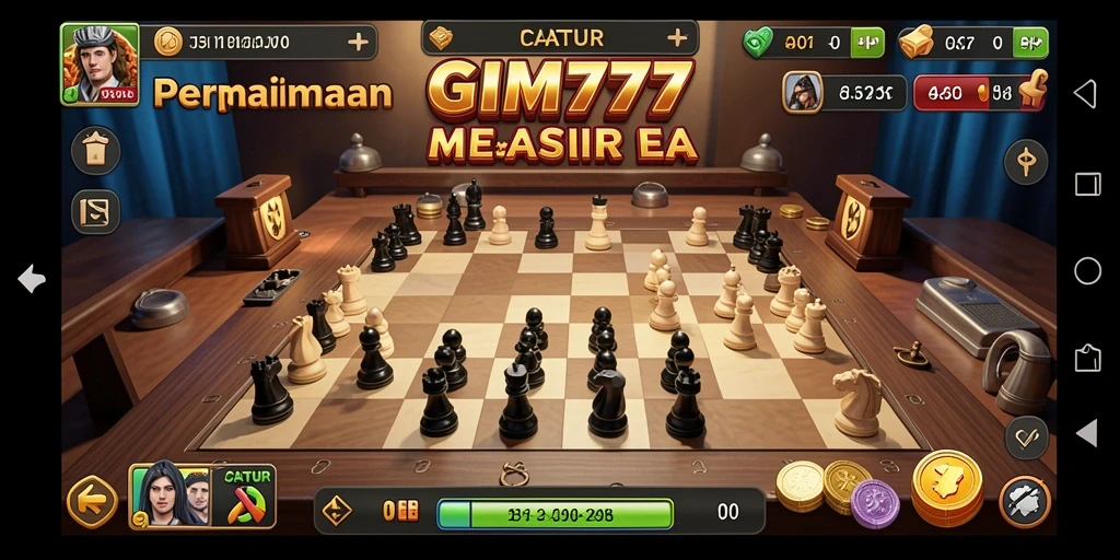 Antarmuka menarik dari game Catur GIM777 dengan fitur-fitur menarik.