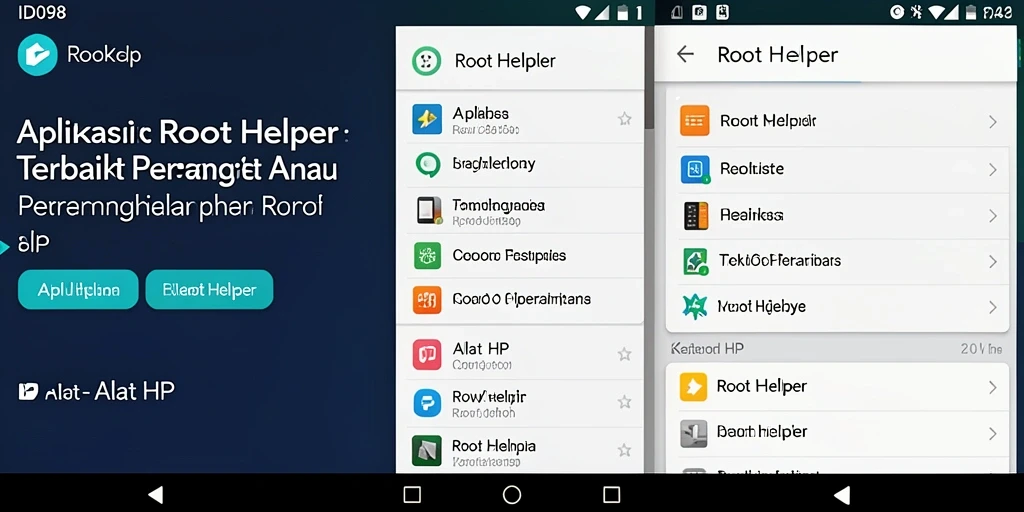 Tampilan antarmuka pengguna ID098 sebagai Root Helper.