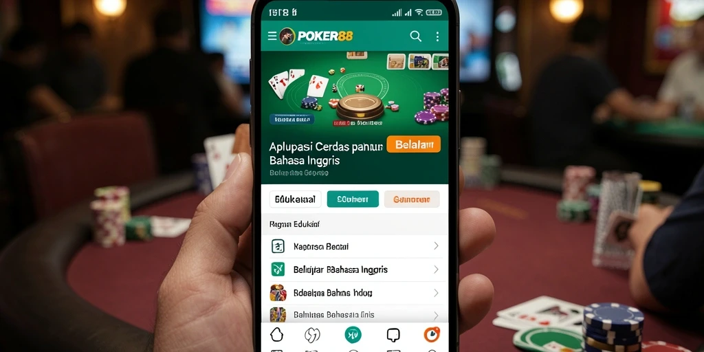 Antarmuka POKER88 yang intuitif untuk belajar Bahasa Inggris.