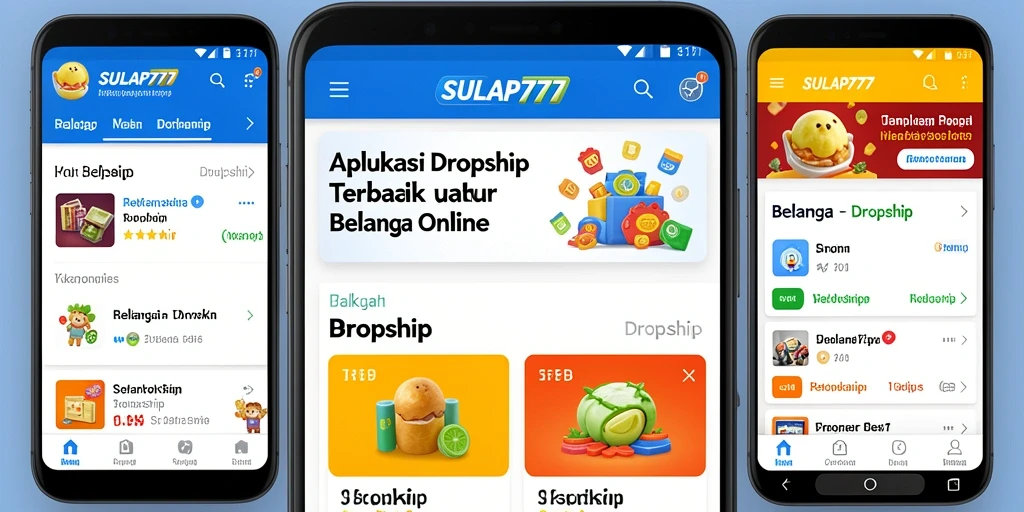 Antarmuka aplikasi SULAP777 yang sederhana dan intuitif untuk dropship.